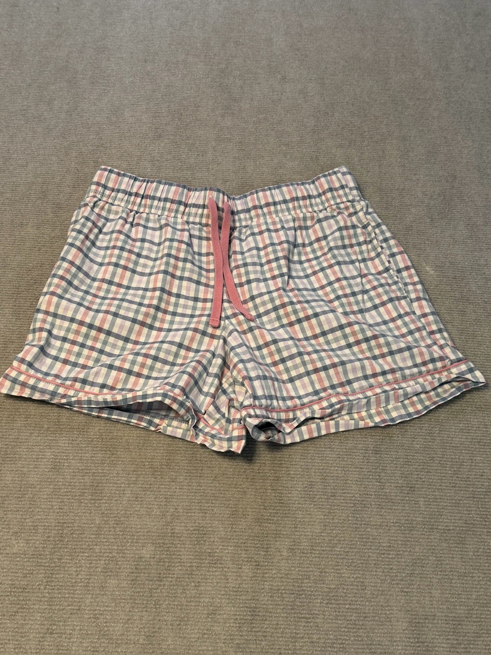 L.L.Bean Pastel Plaid Lounge Shorts Cottagecore Pajama Boxer Shorts XS